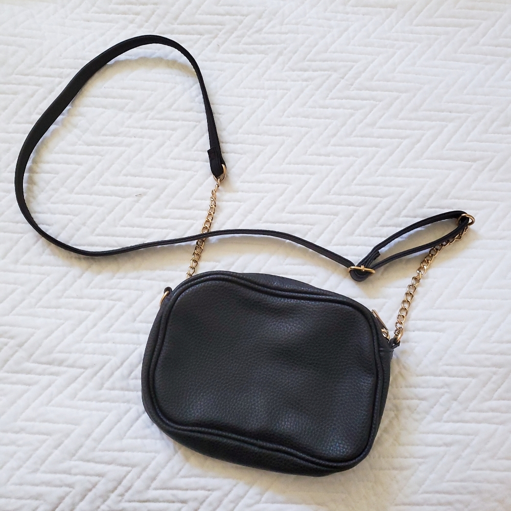 Faux Leather Multiple Zipper Bag